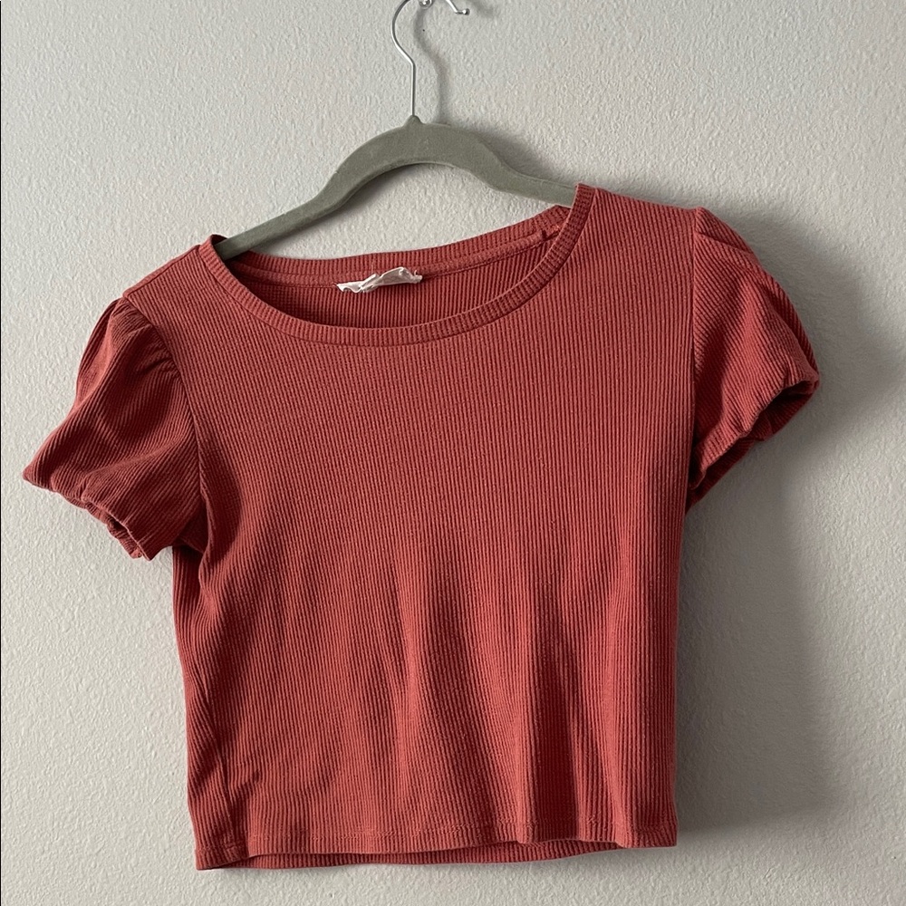 Pink Rose Ribbed Coral Tee